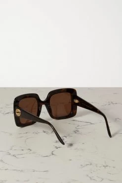 GUCCI EYEWEAR Sonnenbrille Mit Eckigem Rahmen Aus Azetat In Hornoptik -Gucci Verkäufe w920 q60 2965