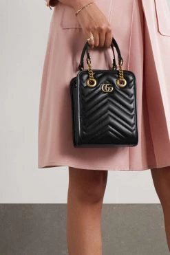 GUCCI GG Marmont 2.0 Schultertasche Aus Gestepptem Leder ,Schwarz -Gucci Verkäufe w920 q60 297