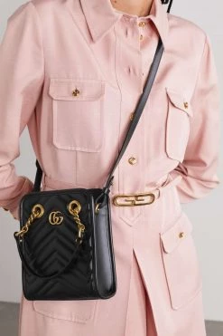 GUCCI GG Marmont 2.0 Schultertasche Aus Gestepptem Leder ,Schwarz -Gucci Verkäufe w920 q60 298