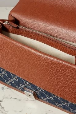 GUCCI + NET SUSTAIN Dionysus Kleine Schultertasche Aus Bio-Denim Mit Lederbesätzen ,Blau -Gucci Verkäufe w920 q60 2985