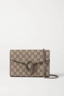GUCCI Dionysus Schultertasche Aus Beschichtetem Canvas Mit Print ,Beige