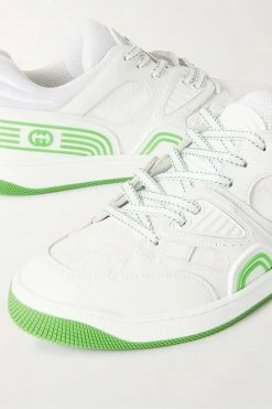 GUCCI Basket Sneakers Aus Kunstleder, Canvas Und Mesh Mit Gummibesätzen ,Weiß -Gucci Verkäufe w920 q60 3