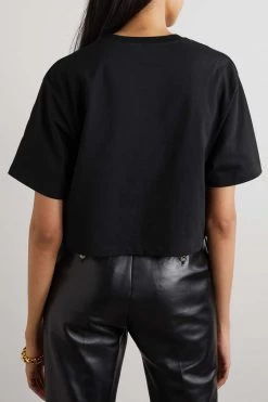 GUCCI Love Parade Verkürztes T-Shirt Aus Baumwoll-Jersey Mit Pailletten ,Schwarz -Gucci Verkäufe w920 q60 30