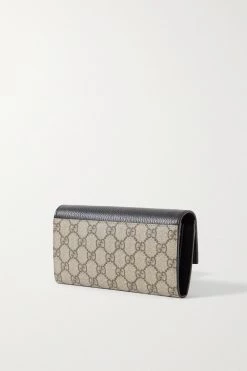 GUCCI + NET SUSTAIN GG Marmont Petite Schultertasche Aus Strukturiertem Leder Und Beschichtetem Canvas Mit Print ,Schwarz -Gucci Verkäufe w920 q60 3014
