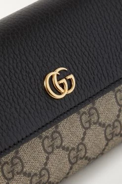 GUCCI + NET SUSTAIN GG Marmont Petite Schultertasche Aus Strukturiertem Leder Und Beschichtetem Canvas Mit Print ,Schwarz -Gucci Verkäufe w920 q60 3015