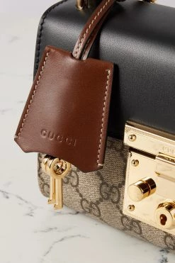 GUCCI Padlock Schultertasche Aus Leder Und Beschichtetem Canvas Mit Print ,Schwarz -Gucci Verkäufe w920 q60 3025