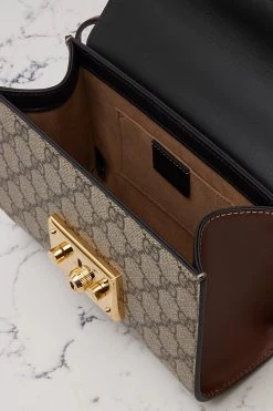 GUCCI Padlock Schultertasche Aus Leder Und Beschichtetem Canvas Mit Print ,Schwarz -Gucci Verkäufe w920 q60 3026