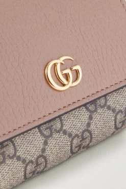 GUCCI + NET SUSTAIN GG Marmont Petite Mittelgroßes Portemonnaie Aus Strukturiertem Leder Und Bedrucktem Beschichtetem Canvas ,Pink -Gucci Verkäufe w920 q60 3036
