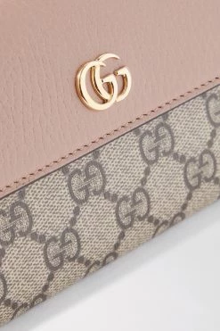 GUCCI + NET SUSTAIN GG Marmont Petite Portemonnaie Aus Strukturiertem Leder Und Beschichtetem Canvas Mit Print ,Pink -Gucci Verkäufe w920 q60 3045