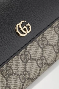 GUCCI + NET SUSTAIN GG Marmont Petite Portemonnaie Aus Strukturiertem Leder Und Beschichtetem Canvas Mit Print ,Schwarz -Gucci Verkäufe w920 q60 3058