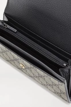 GUCCI + NET SUSTAIN GG Marmont Petite Portemonnaie Aus Strukturiertem Leder Und Beschichtetem Canvas Mit Print ,Schwarz -Gucci Verkäufe w920 q60 3059