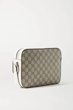 GUCCI Horsebit 1955 Kleine Schultertasche Aus Beschichtetem Canvas Mit Lederbesätzen Und Print ,Elfenbein -Gucci Verkäufe w920 q60 3067