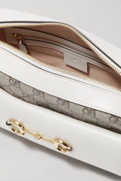 GUCCI Horsebit 1955 Kleine Schultertasche Aus Beschichtetem Canvas Mit Lederbesätzen Und Print ,Elfenbein -Gucci Verkäufe w920 q60 3069