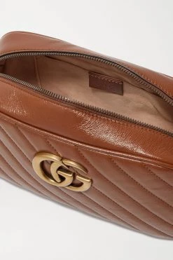 GUCCI GG Marmont Camera Kleine Schultertasche Aus Gestepptem Leder ,Braun -Gucci Verkäufe w920 q60 3074