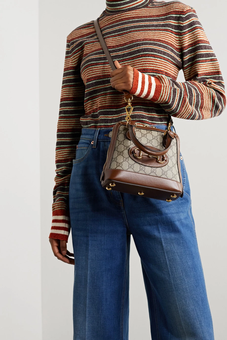 GUCCI Horsebit 1955 Mini Tote Aus Beschichtetem Canvas Mit Print Und Lederbesätzen ,Beige 6 GUCCI Horsebit 1955 Mini Tote Aus Beschichtetem Canvas Mit Print Und Lederbesätzen ,Beige – Bild 6