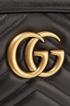 GUCCI GG Marmont Camera Kleine Schultertasche Aus Gestepptem Leder ,Schwarz -Gucci Verkäufe w920 q60 3089