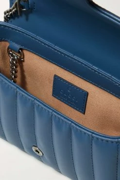 GUCCI GG Marmont Super Mini Schultertasche Aus Gestepptem Leder ,Blau -Gucci Verkäufe w920 q60 309