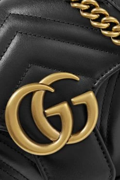 GUCCI GG Marmont Kleine Schultertasche Aus Gestepptem Leder ,Schwarz -Gucci Verkäufe w920 q60 3104