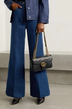 GUCCI GG Marmont Kleine Schultertasche Aus Gestepptem Leder ,Schwarz -Gucci Verkäufe w920 q60 3106