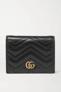 GUCCI GG Marmont Portemonnaie Aus Gestepptem Leder ,Schwarz