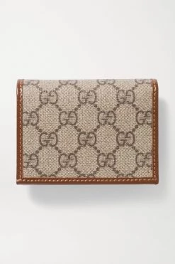 GUCCI Horsebit 1955 Bedrucktes Portemonnaie Aus Beschichtetem Canvas Mit Lederbesätzen ,Beige -Gucci Verkäufe w920 q60 3130
