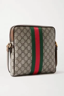 GUCCI Ophidia Kleine Schultertasche Aus Bedrucktem, Beschichtetem Canvas Mit Besatz Aus Strukturiertem Leder ,Beige -Gucci Verkäufe w920 q60 3135
