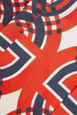 GUCCI Love Parade Bedruckter Midirock Aus Glänzendem Seiden-Twill Mit Falten ,Rot -Gucci Verkäufe w920 q60 315