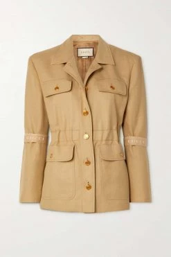 GUCCI Blazer Aus Crêpe ,Braun