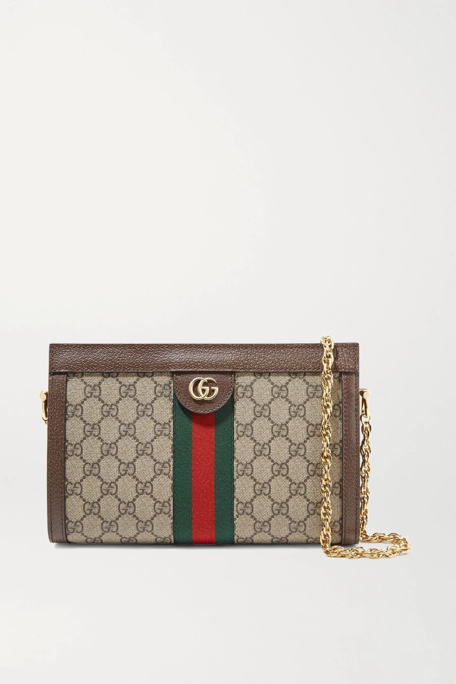 GUCCI Ophidia Bedruckte Schultertasche Aus Beschichtetem Canvas Mit Besätzen Aus Strukturiertem Leder ,Braun 1 GUCCI Ophidia Bedruckte Schultertasche Aus Beschichtetem Canvas Mit Besätzen Aus Strukturiertem Leder ,Braun