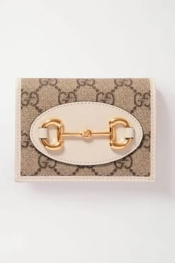 GUCCI Horsebit 1955 Portemonnaie Aus Beschichtetem Canvas Mit Print Und Lederbesätzen ,Weiß