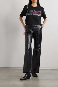 GUCCI Love Parade Verkürztes T-Shirt Aus Baumwoll-Jersey Mit Pailletten ,Schwarz -Gucci Verkäufe w920 q60 32