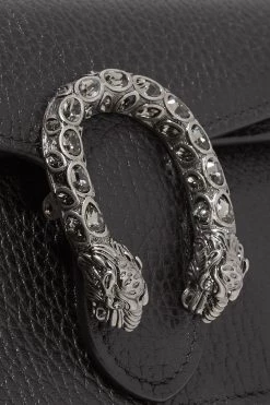 GUCCI + NET SUSTAIN Dionysus Super Mini Schultertasche Aus Strukturiertem Leder ,Schwarz -Gucci Verkäufe w920 q60 3262