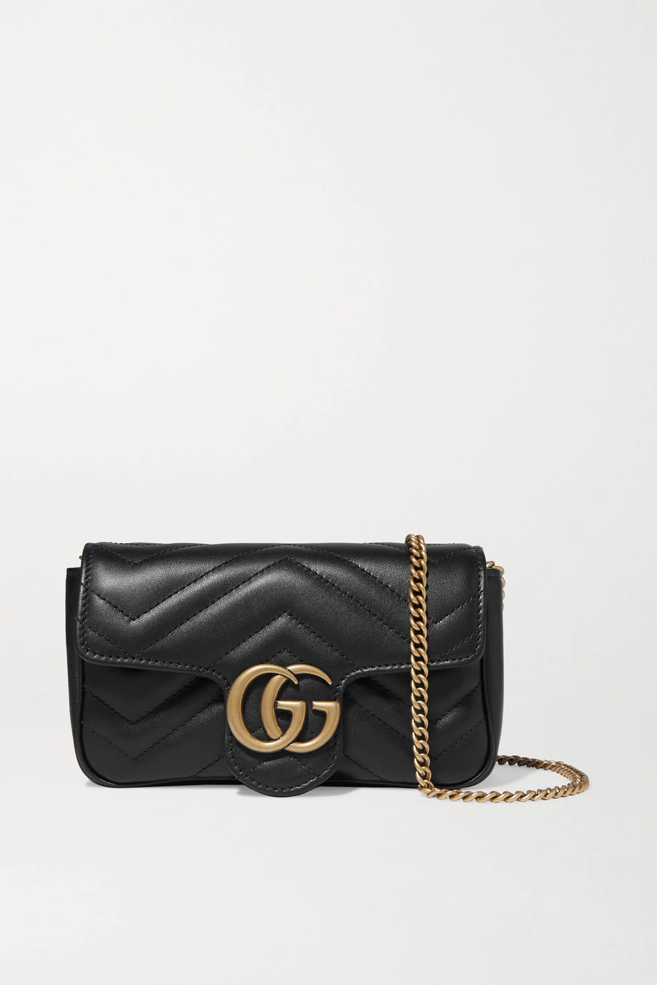 GUCCI GG Marmont Super Mini Schultertasche Aus Gestepptem Leder ,Schwarz 1 GUCCI GG Marmont Super Mini Schultertasche Aus Gestepptem Leder ,Schwarz