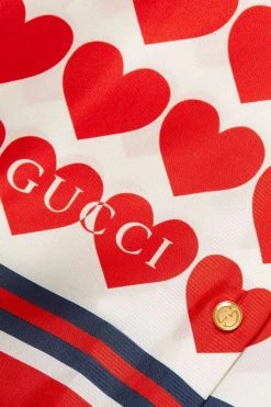 GUCCI Love Parade Hemd Aus Seiden-Twill Mit Print Und Schluppe ,Rot -Gucci Verkäufe w920 q60 331