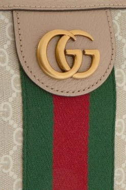 GUCCI Small Schultertasche Aus Beschichtetem Canvas Mit Webstreifen ,Beige -Gucci Verkäufe w920 q60 341