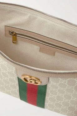 GUCCI Small Schultertasche Aus Beschichtetem Canvas Mit Webstreifen ,Beige -Gucci Verkäufe w920 q60 342