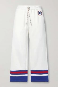 GUCCI Love Parade Jogginghose Aus Baumwoll-Jersey Mit Streifen Und Applikation ,Weiß