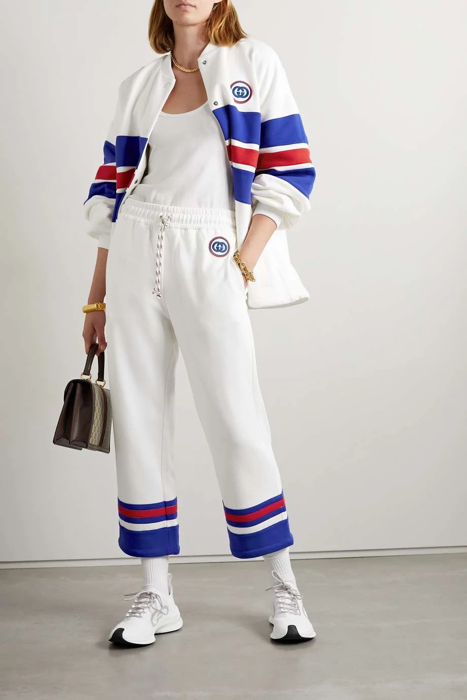 GUCCI Love Parade Jogginghose Aus Baumwoll-Jersey Mit Streifen Und Applikation ,Weiß 5 GUCCI Love Parade Jogginghose Aus Baumwoll-Jersey Mit Streifen Und Applikation ,Weiß – Bild 5