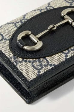 GUCCI Horsebit 1955 Portemonnaie Aus Beschichtetem Canvas Mit Print Und Lederbesätzen ,Navy -Gucci Verkäufe w920 q60 357