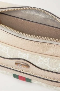 GUCCI Ophidia Bedruckte Schultertasche Aus Beschichtetem Canvas Mit Besätzen Aus Strukturiertem Leder ,Weiß -Gucci Verkäufe w920 q60 374