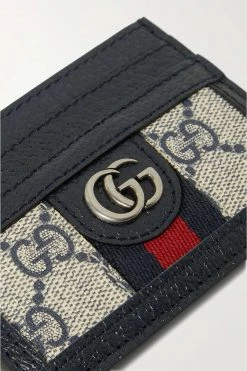 GUCCI Ophidia Bedrucktes Kartenetui Aus Beschichtetem Canvas Mit Besatz Aus Strukturiertem Leder ,Grau -Gucci Verkäufe w920 q60 390