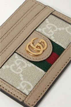 GUCCI Ophidia Bedrucktes Kartenetui Aus Beschichtetem Canvas Mit Besatz Aus Strukturiertem Leder ,Beige -Gucci Verkäufe w920 q60 410