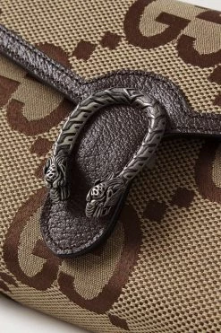 GUCCI Dionysus Jumbo GG Schultertasche Aus Canvas Mit Jacquard-Muster Und Lederbesätzen ,Camel -Gucci Verkäufe w920 q60 420