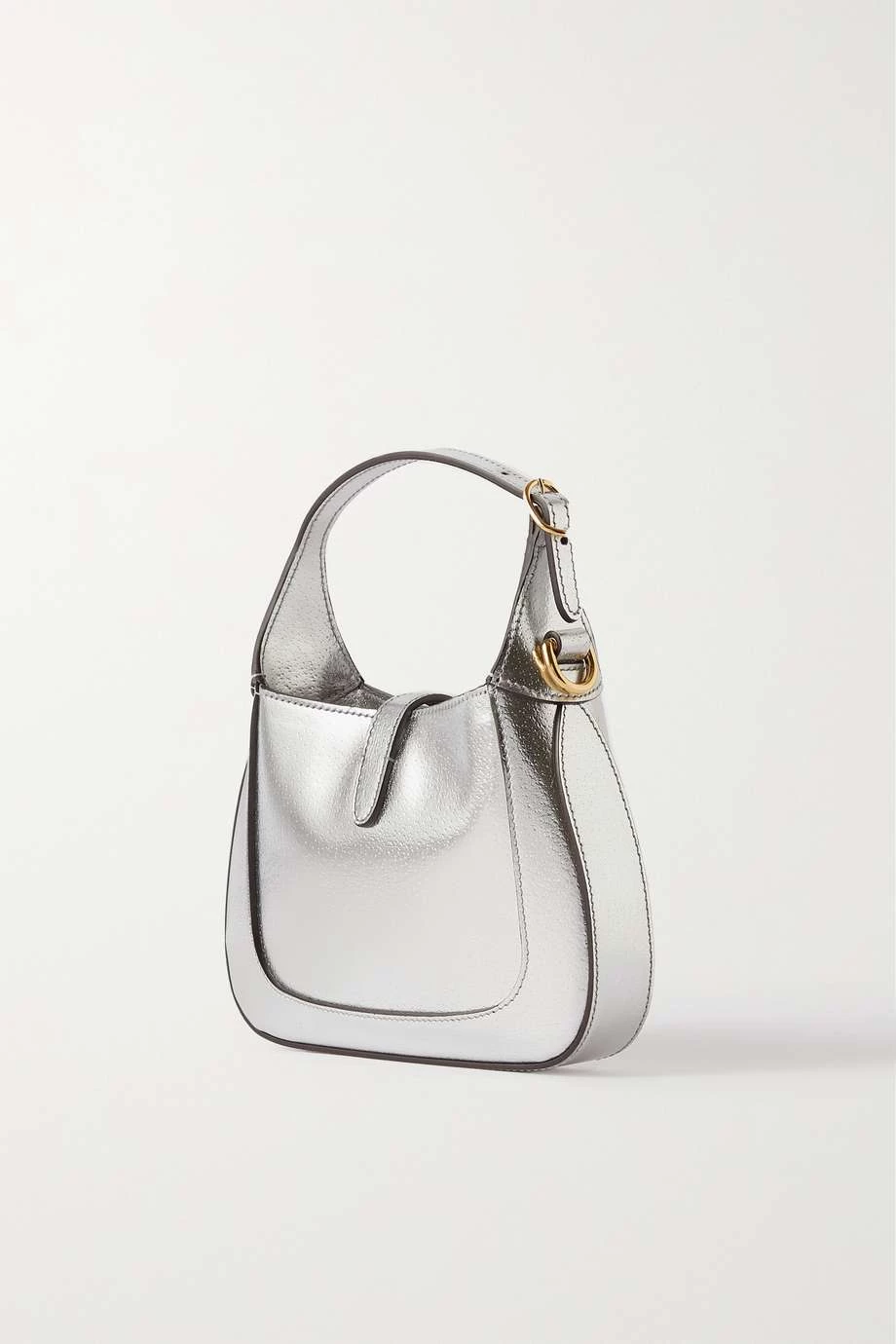 GUCCI Jackie Mini Schultertasche Aus Metallic-Leder Mit Verzierung ,Silber 3 GUCCI Jackie Mini Schultertasche Aus Metallic-Leder Mit Verzierung ,Silber – Bild 3