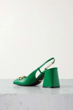 GUCCI Baby Slingback-Pumps Aus Leder Mit Horsebit-Detail ,Grün -Gucci Verkäufe w920 q60 45