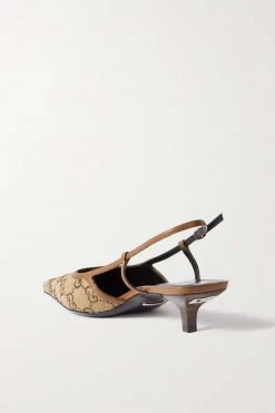 GUCCI Slingback-Pumps Aus Canvas Mit Lederbesätzen Und Kristallen ,Beige -Gucci Verkäufe w920 q60 451