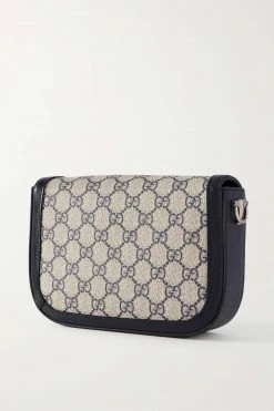 GUCCI Horsebit 1955 Mini Schultertasche Aus Beschichtetem Canvas Mit Print Und Lederbesätzen ,Mitternachtsblau -Gucci Verkäufe w920 q60 481