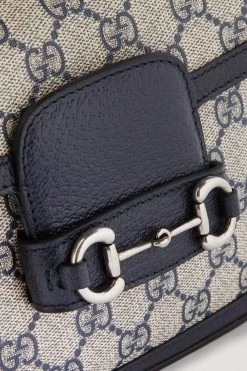 GUCCI Horsebit 1955 Mini Schultertasche Aus Beschichtetem Canvas Mit Print Und Lederbesätzen ,Mitternachtsblau -Gucci Verkäufe w920 q60 482