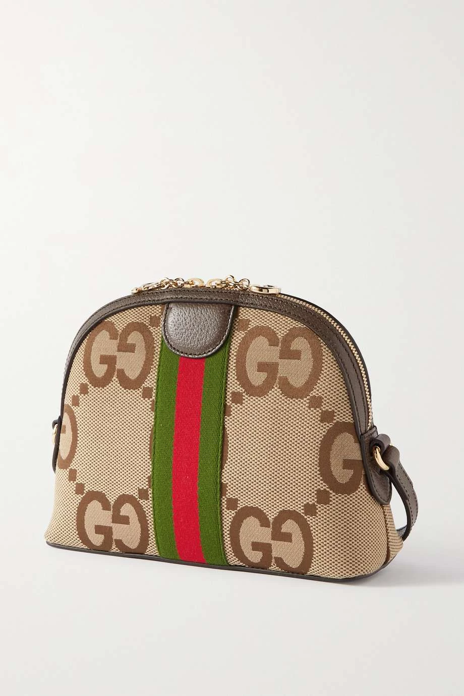 GUCCI Ophidia Kleine Schultertasche Aus Canvas Mit Jacquardmuster Und Besätzen Aus Strukturiertem Leder ,Camel 3 GUCCI Ophidia Kleine Schultertasche Aus Canvas Mit Jacquardmuster Und Besätzen Aus Strukturiertem Leder ,Camel – Bild 3