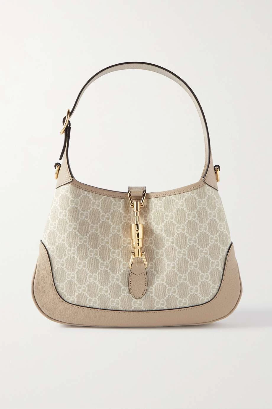 GUCCI Jackie 1961 Kleine Schultertasche Aus Beschichtetem Canvas Und Leder ,Beige 1 GUCCI Jackie 1961 Kleine Schultertasche Aus Beschichtetem Canvas Und Leder ,Beige